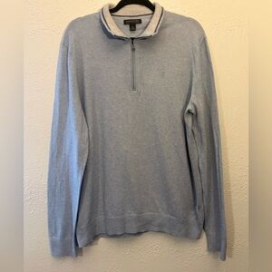 Banana Republic Men’s 1/4 Zip Sweater Large Cashmere Pima Cotton Long Sleeve
